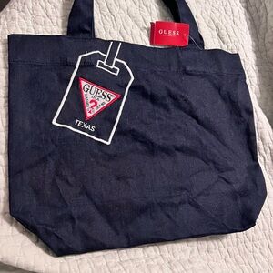 GUESS Dark Blue Men's Tote with Logo Patch